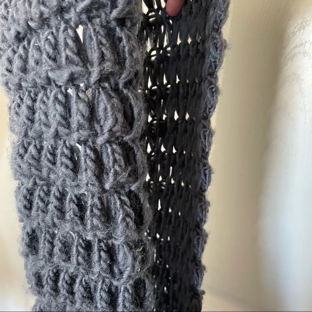Charcoal Warm and Soft Crocheted Infinity Scarf